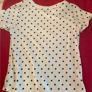 Small White and Black Polkadot short sleeved shirt